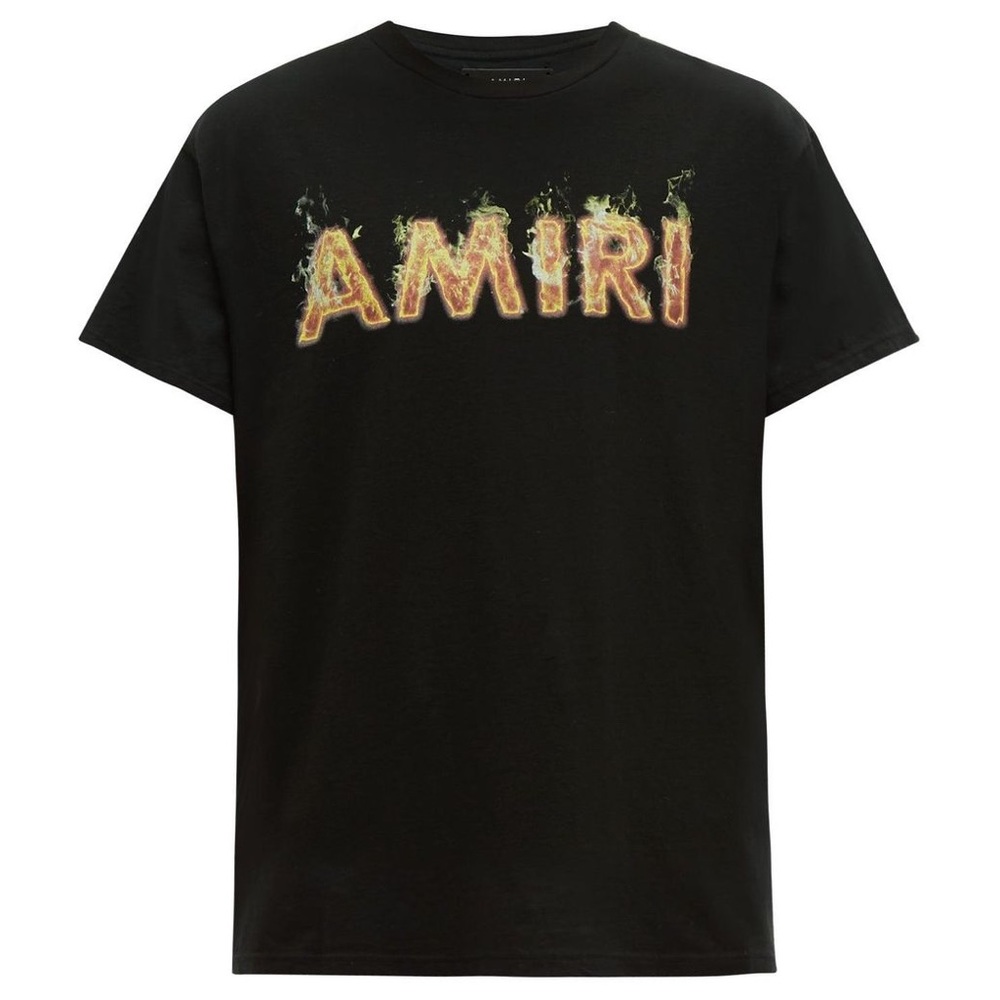 NWOT Men’s Medium/Women’s Large AMIRI Flame Logo Print Jersey Cotton Tee Black